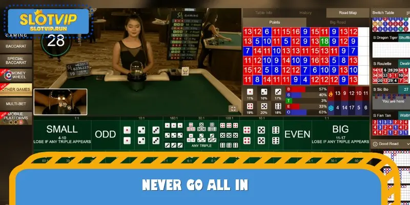 Newbies should absolutely not go all in if they don't want to take risks