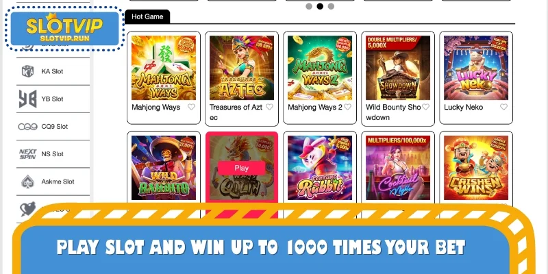 Play slot and win up to 1000 times your bet