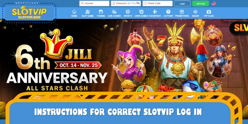 Instructions for correct SLOTVIP log in