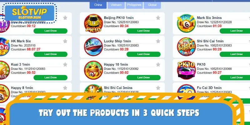 Try out the products in 3 quick steps